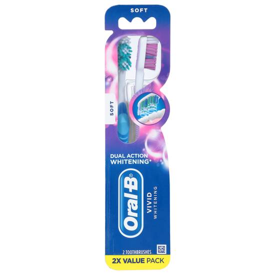 Oral-B Vivid Whitening Soft Toothbrushes 2x Value pack
