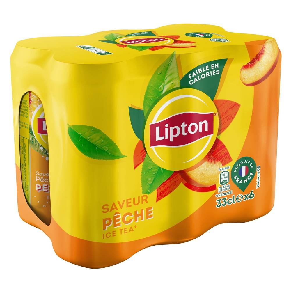 Lipton - Boisson au thé glacé, pêche (6 x 330ml)