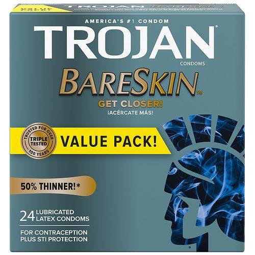 Trojan BareSkin Thin Premium Lubricated Condoms - 24.0 ea