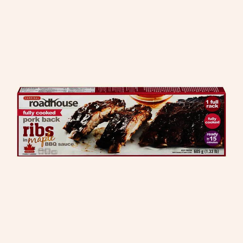Cardinal Roadhouse Fully Cooked Pork Back Ribs in Maple Bbq Sauce