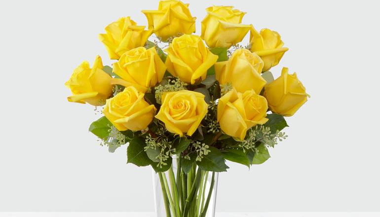 Dozen Yellow Rose Arrangement