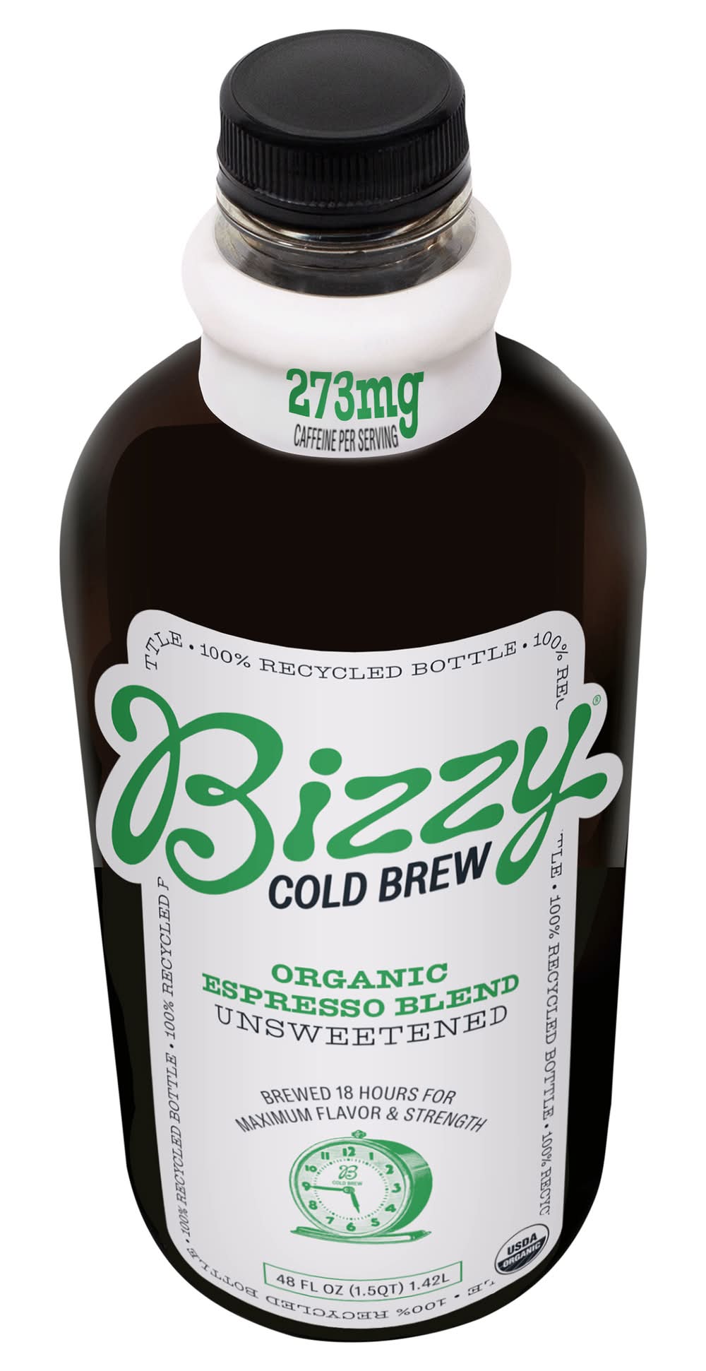 Bizzy Cold Brew Organic Espresso Blend Unsweetened Liquid Coffee (48 fl oz)