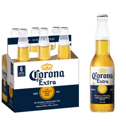 Corona Extra Mexican Lager Beer (6 pack, 12 fl oz)