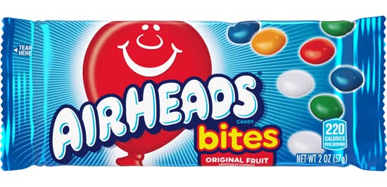 Air Heads Bites Artificially Flavored Candy Fruit 2 oz Bag
