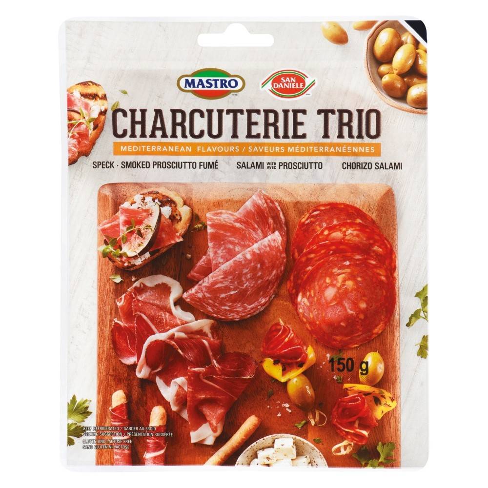 Mastro and san daniele charcuterie trio méditerranéen (150 g) - mediterranean charcuterie trio (150 g)