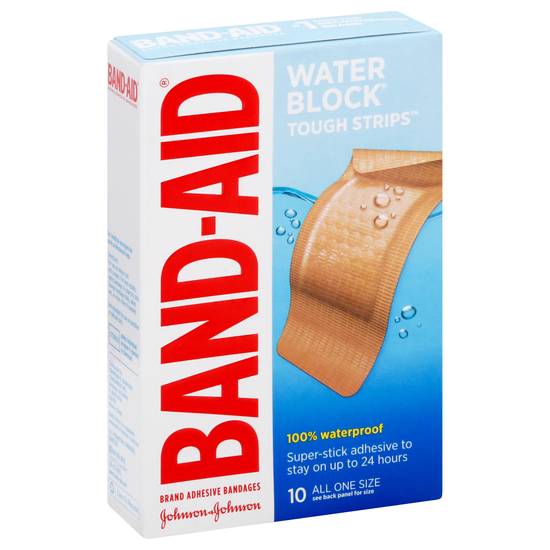 Band-Aid Water Block Tough Strips Adhesive Bandages (10 ct)