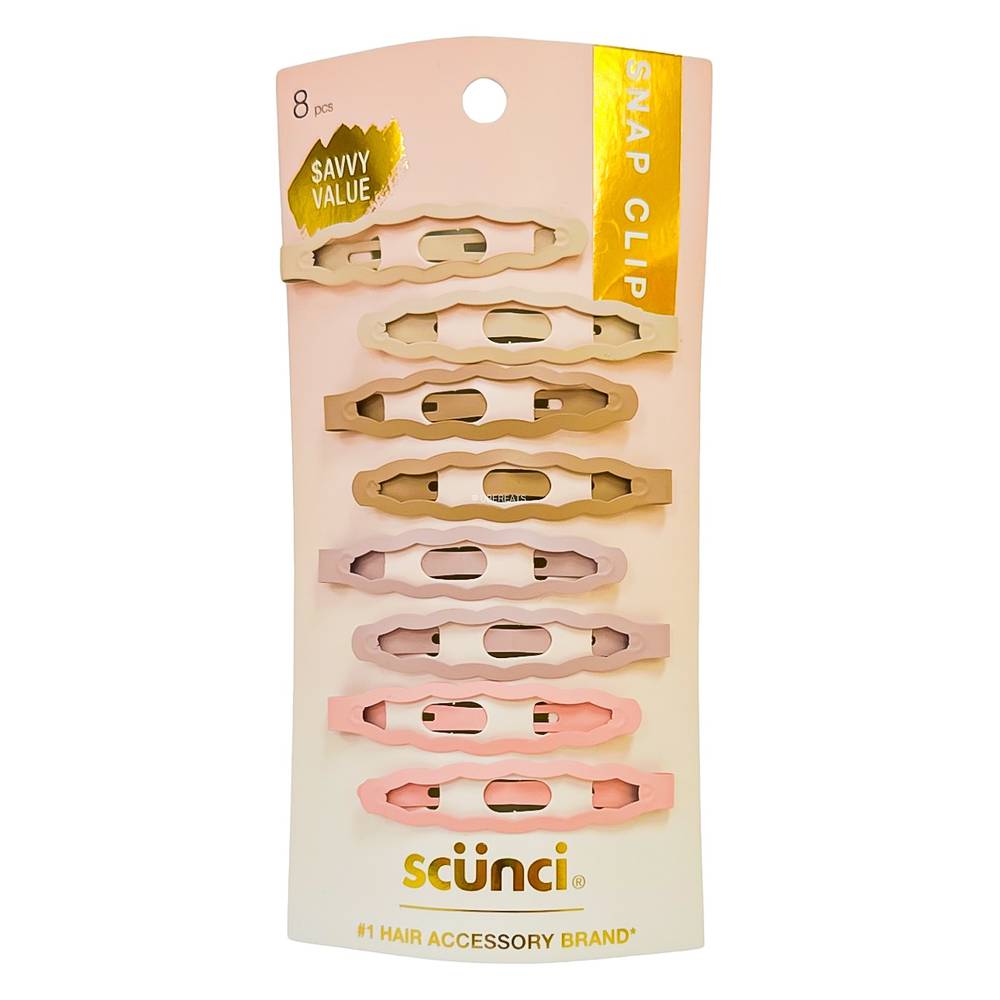 scunci Basic New Shaped Snap Hair Clips - Neutral - 8ct
