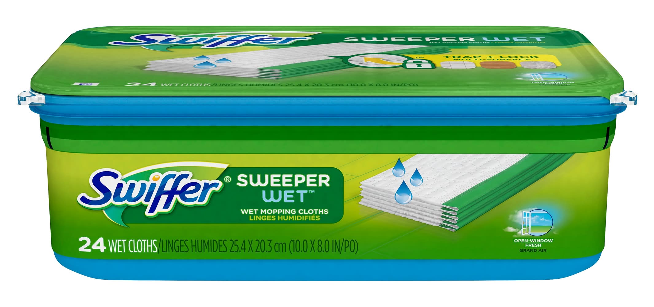 Swiffer Sweeper Wet Fresh Scent Cellulose fiber/polypropylene Refill 24 -Pack