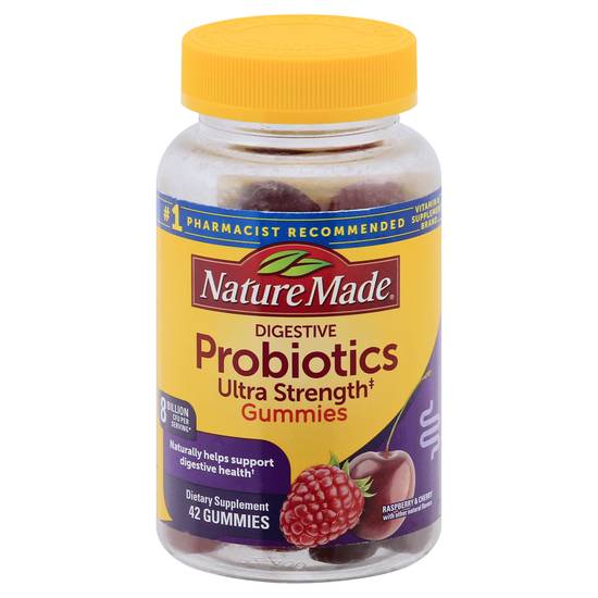 Nature Made Ultra Strength Raspberry & Cherry Digestive Probiotics Gummies (42 ct)