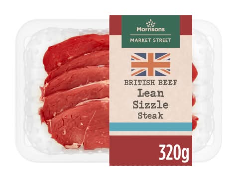 Morrisons The Butcher's on Market Street Lean British Beef Sizzle Steak (320g)