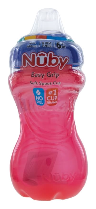 Nûby Gripper Sippy Toddler Cup 6+ Months 10 oz, Pink