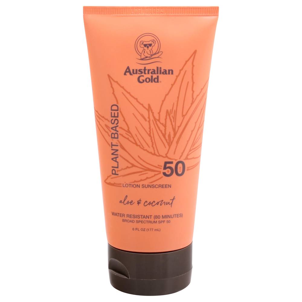 Australian Gold Plant Based Aloe & Coconut Spf 50 Sunscreen (6 fl oz)