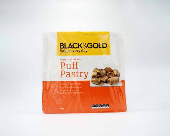 Black & Gold Pastry Puff Sheets 1kg