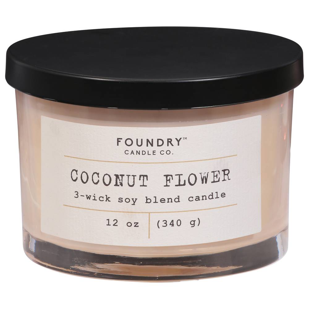 Foundry Candle Co. 3-Wick Soy Blend Coconut Flower Candle (12 oz)