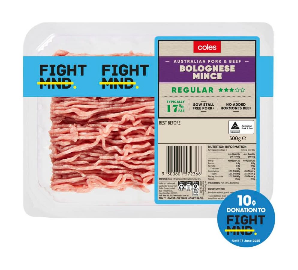 Coles Pork & Beef Bolognese Mince (500g)
