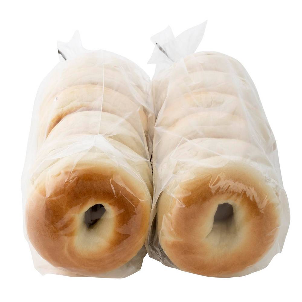 Plain Bagels 2X 6 Pack