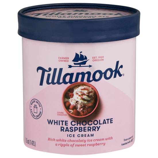 Tillamook White Chocolate Raspberry Ice Cream