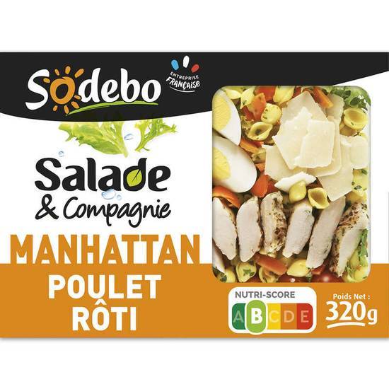 Sodebo Salade et Compagnie manhattan poulet oeuf crudites 320 g