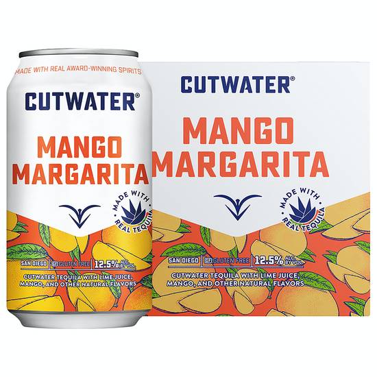 Cutwater Spirits Margarita (4 ct, 12 fl oz) (mango)