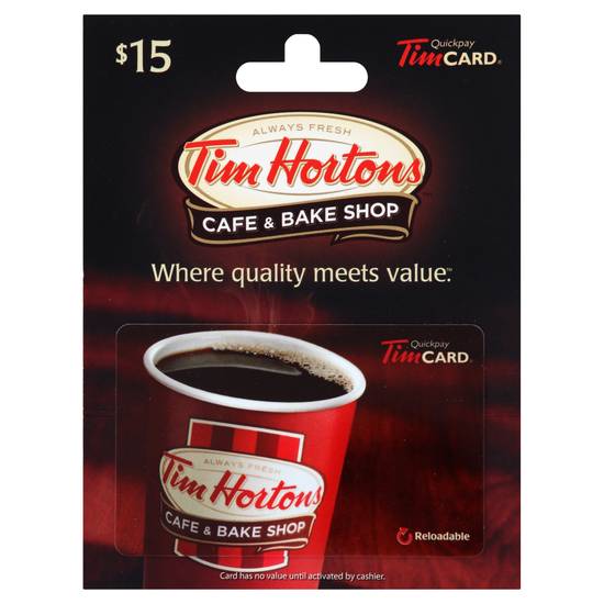 Tim Hortons Tim Gift Card, Delivery Near You