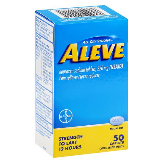 Aleve All Day Strong 220 mg Pain Reliever Fever Reducer Caplets