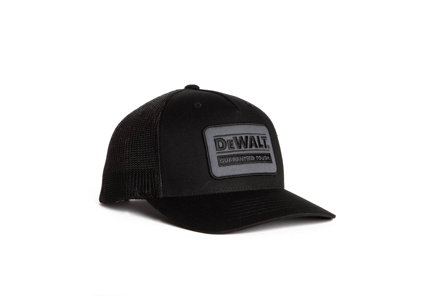 DEWALT Adult Unisex Black with Black Mesh Synthetic Trucker Hat | DXWW50041-308-OSFA