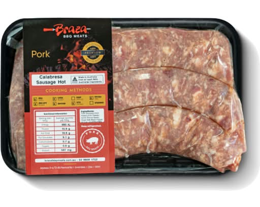 Braza Pork Hot Calabresa Per Kg