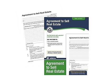 Adams Agreement To Sell Real Estate, 8.5W x 11L, 4 Forms/Pack (ALFR213/LF120S)