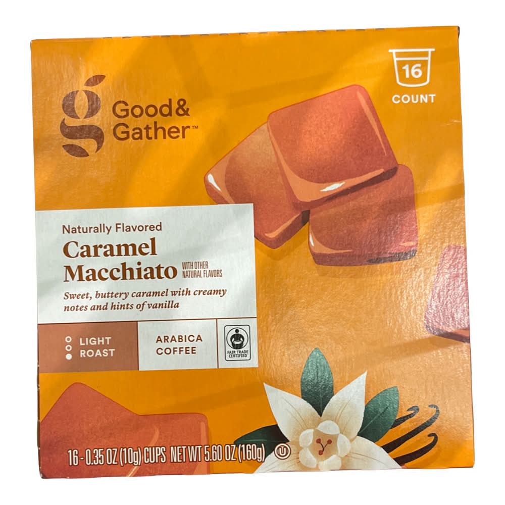 Good & Gather Caramel Macchiato Light Roast Coffee, Caramel Macchiato - Vanilla (16 x 0.35 oz)