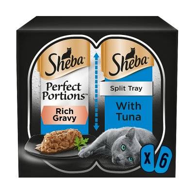 Sheba Perfect Portions Adult Wet Cat Food Trays Tuna in Gravy (6 ct)