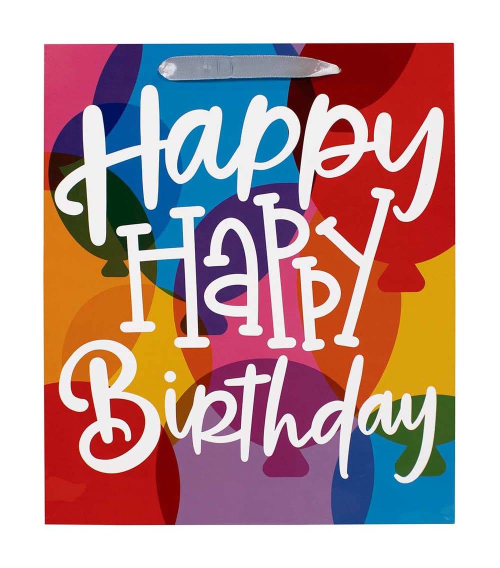 'Happy Happy Birthday' Gift Bag Large 1 Ct