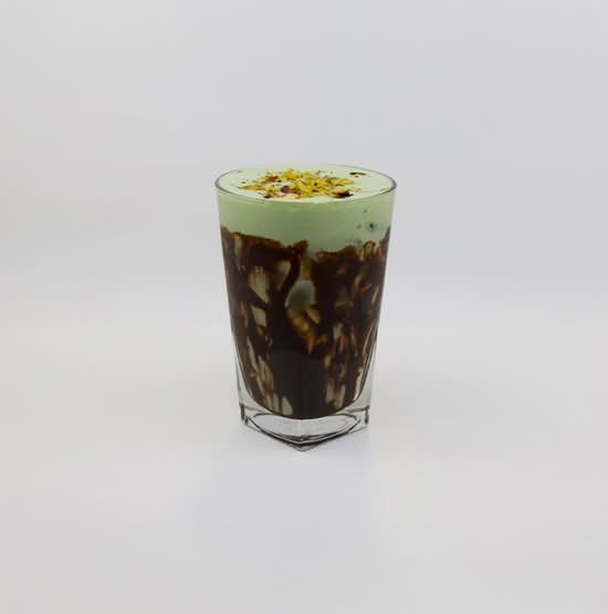 Choc Pistachio Cloud Iced Latte