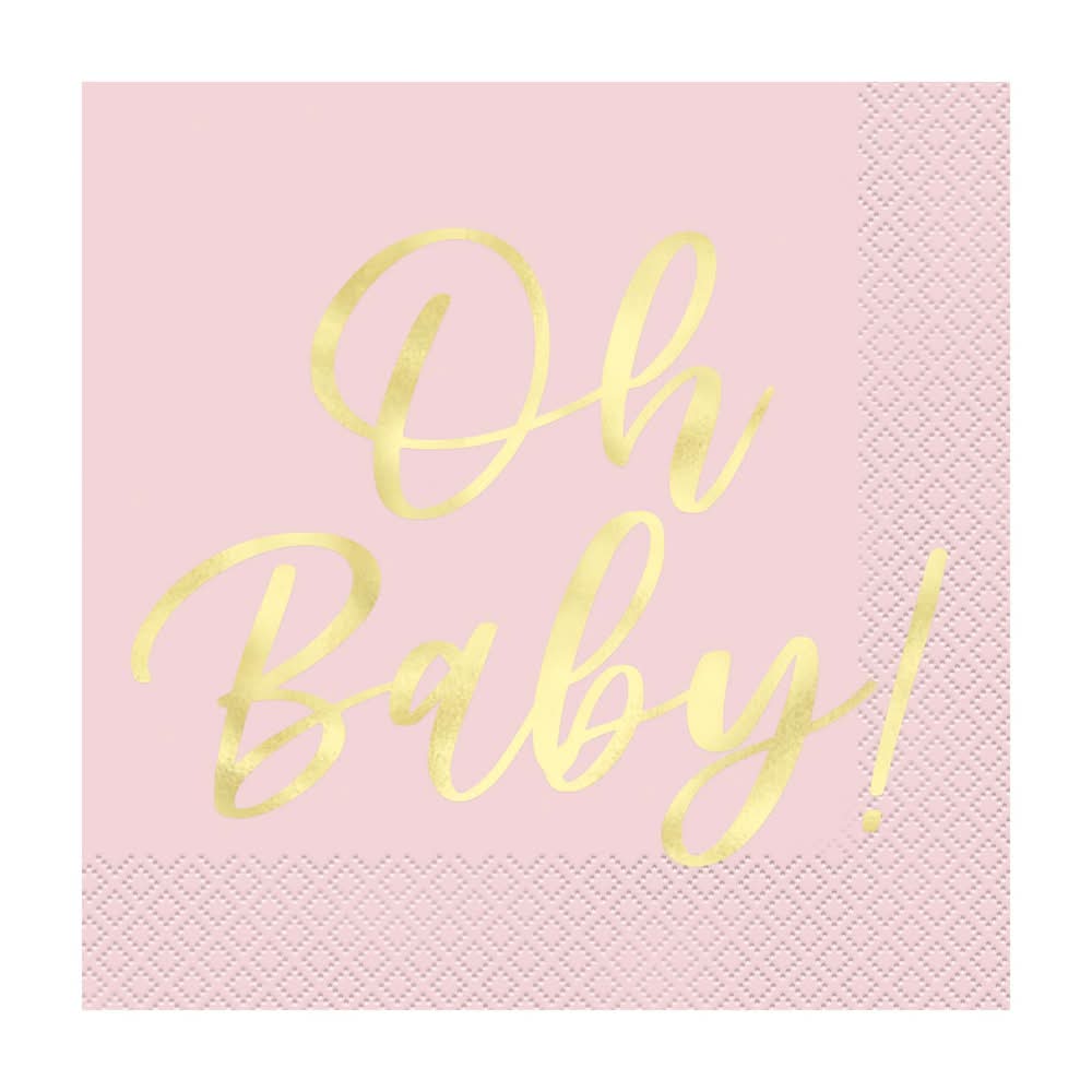 'Oh Baby' Luncheon Napkins Pink