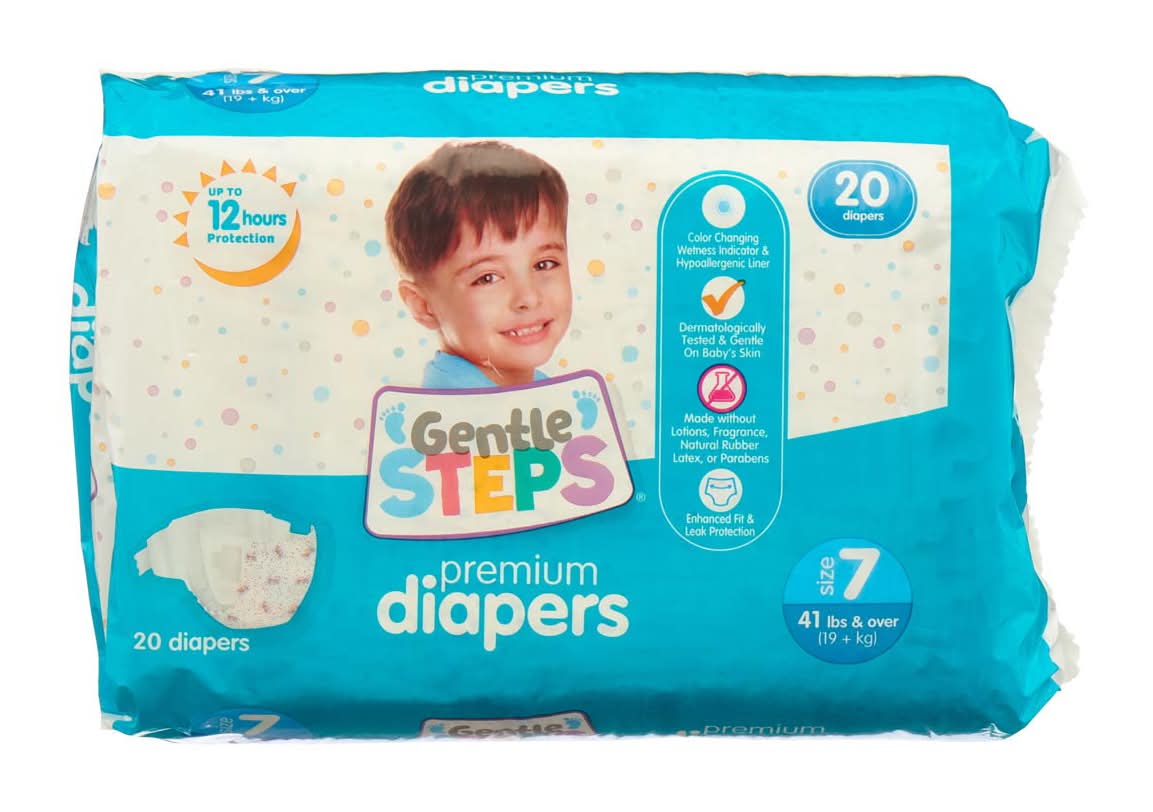 Gentle Steps Premium Baby Diapers Size 7 20 Ct