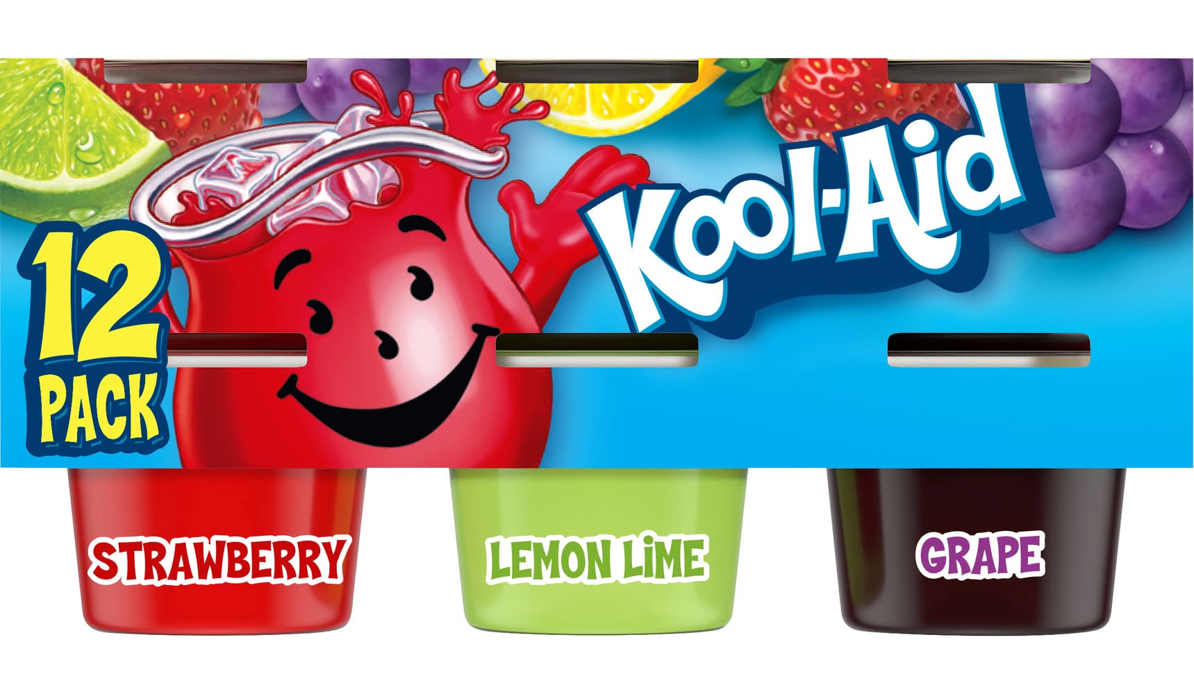 Kool-Aid Gelatin Snacks, Strawberry-Lemon Lime-Grape (42 oz, 12 ct)