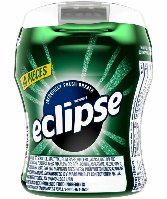 Eclipse Spearmint Sugar Free Chewing Gum 60-Pieces