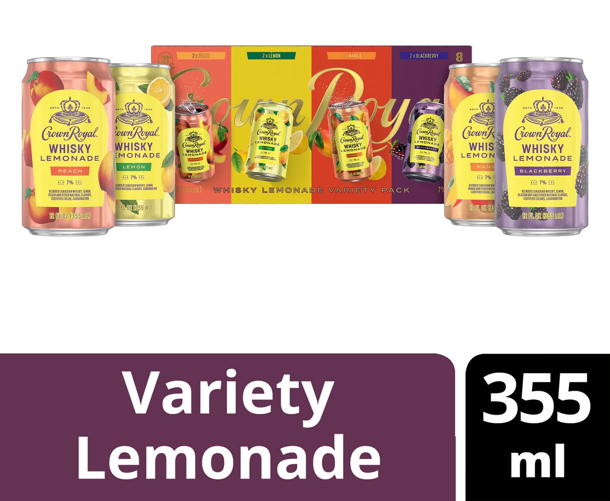 Crown Royal Lemonade Whisky Variety pack, Assorted (8 x 12 fl oz)