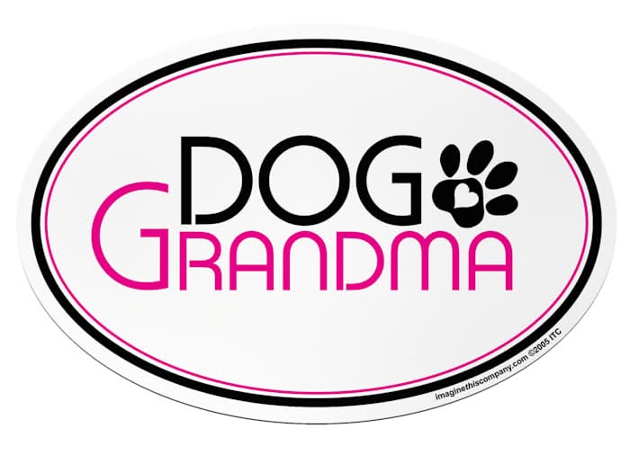 Imagine Dog Grandma Oval Car Magnet