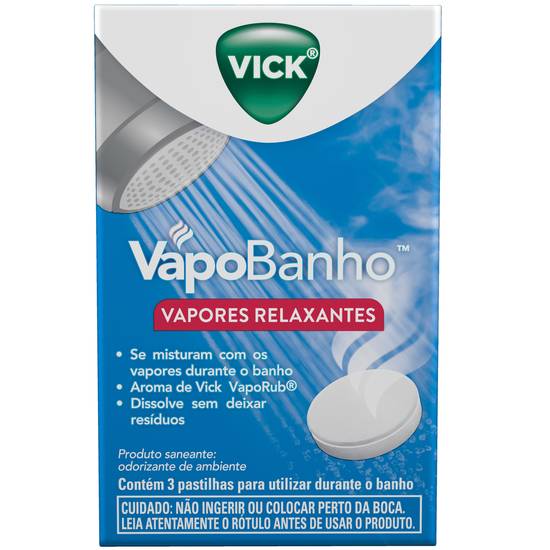Vick vapores relaxantes vapobanho (3 unidades)