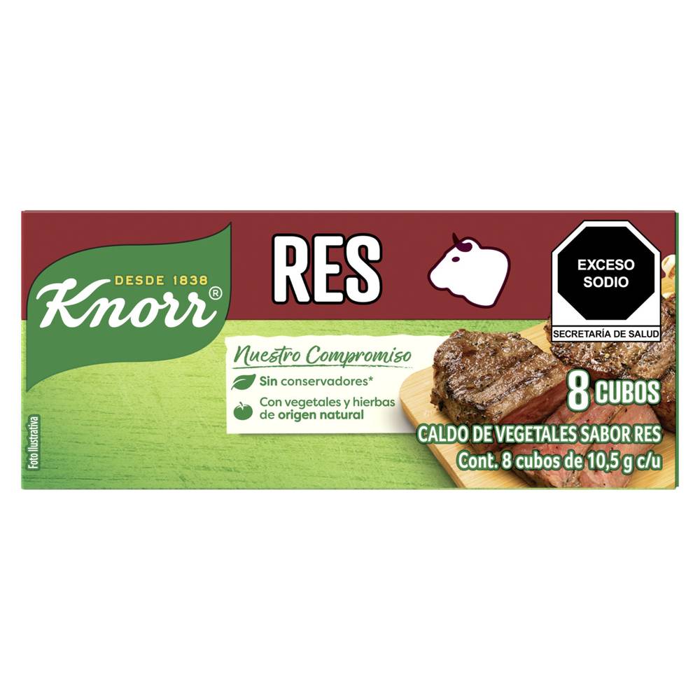 Knorr · Caldo de vegetales, res (8 x 10,5 g)