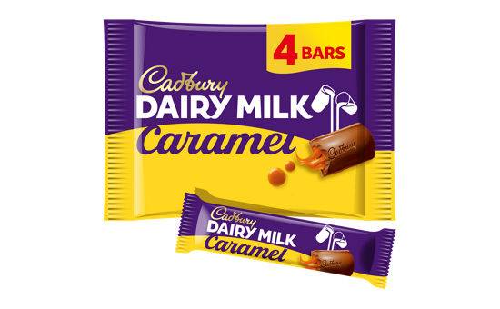 Cadbury Dairy Milk Caramel Chocolate Bar 4 Pack 148g