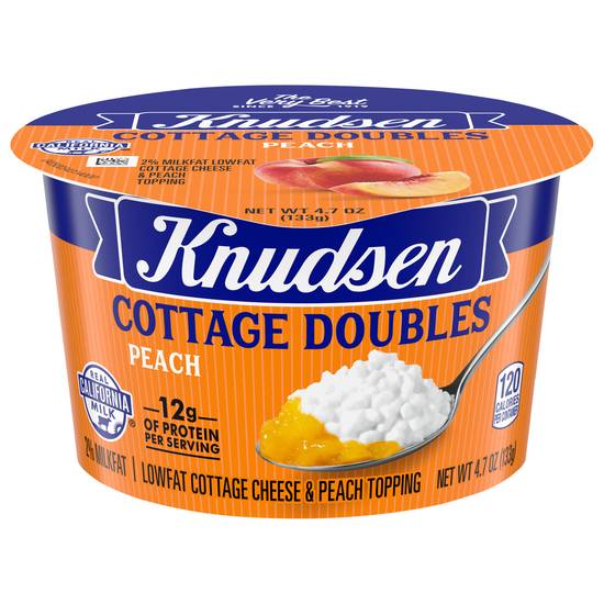 R.w. Knudsen Doubles Cottage Cheese & Peach Topping