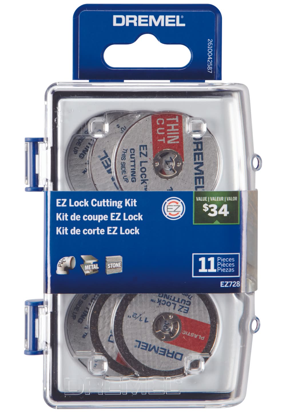 Dremel Ez Lock 4 In. L Rotary Tool Cutting Accessory Kit 11 Pc
