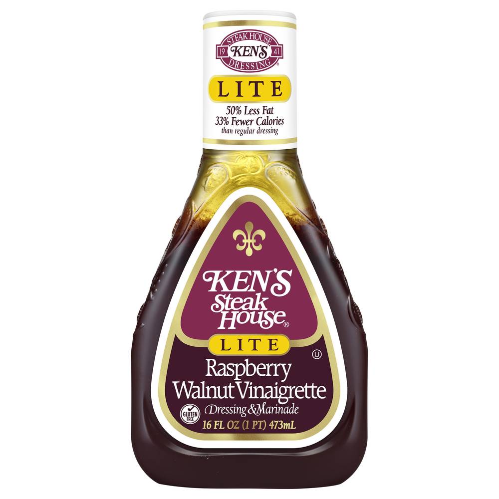 Ken's Steak House Lite Raspberry Walnut Vinaigrette Dressing & Marinade