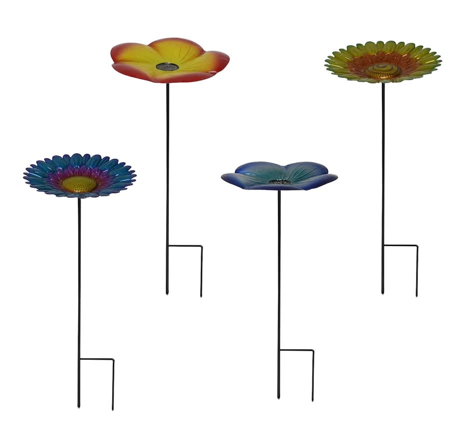 Floral Metal Stake Bird Feeder and Bath, 20.75 in.