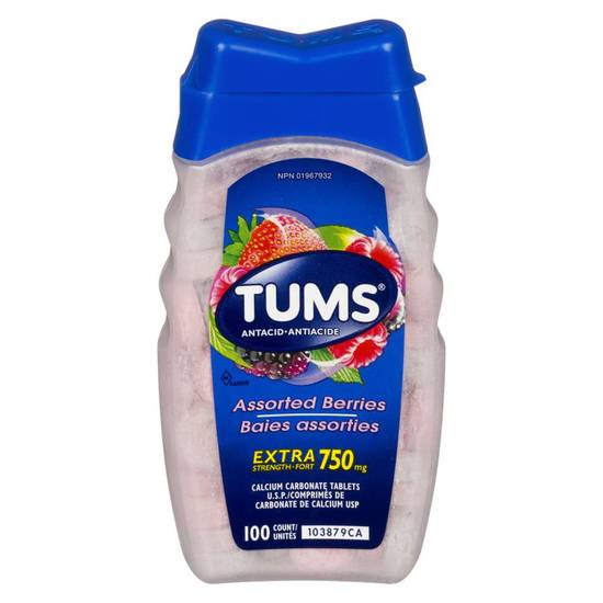 Tums Extra Strength Assorted Berries 750 mg Tablets (100 units)