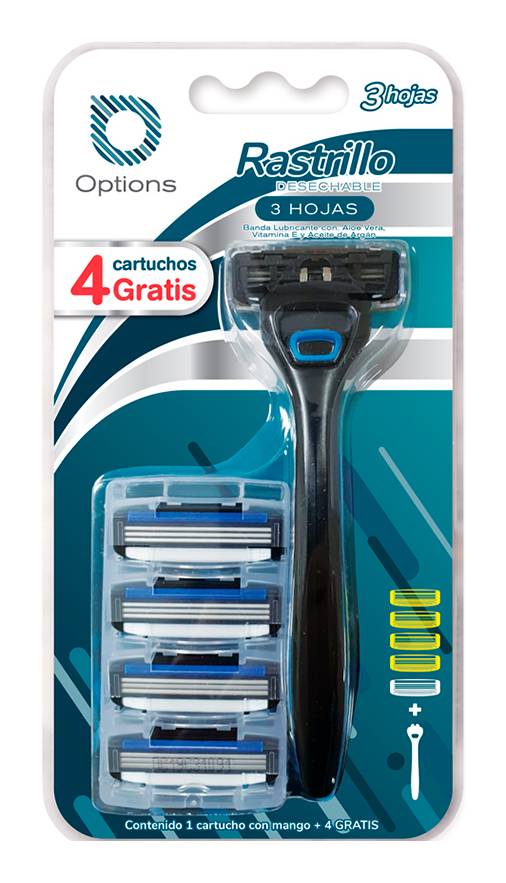 Options · Rastrillo con 3 hojas