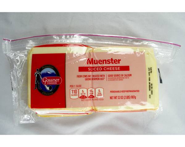 Gossner Foods Muenster Sliced Cheese, 32 OZ (32 oz)