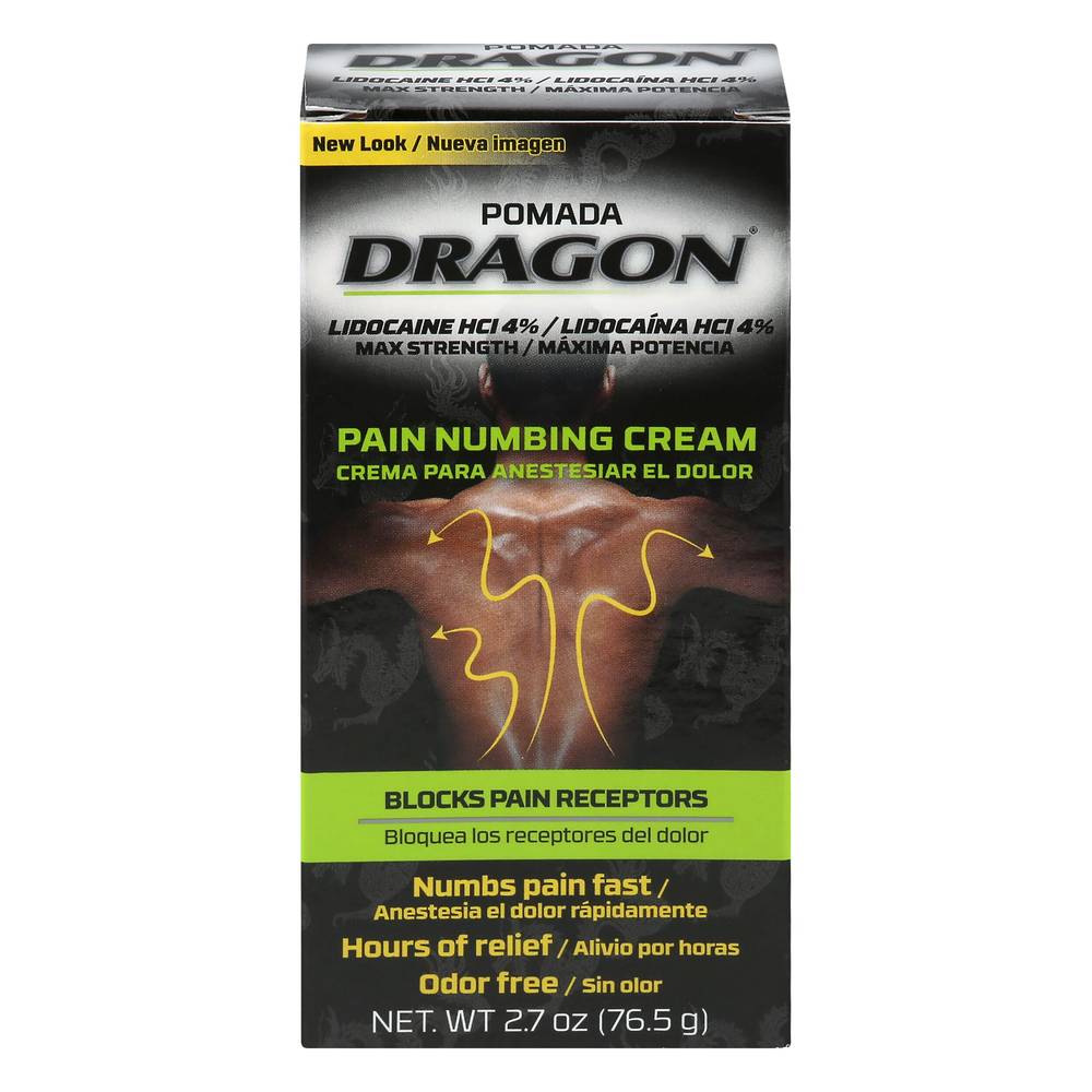 Pomada Dragon 4% Lidocaine Pain Numbing Cream (2.7 oz)