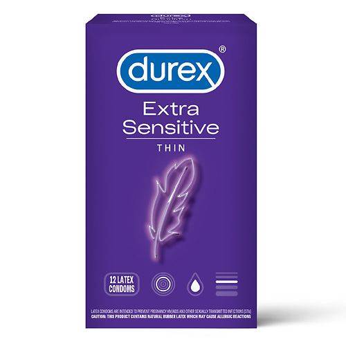 Durex Extra Sensitive Natural Latex Condoms, Ultra Fine & Extra Lubricated - 12.0 ea